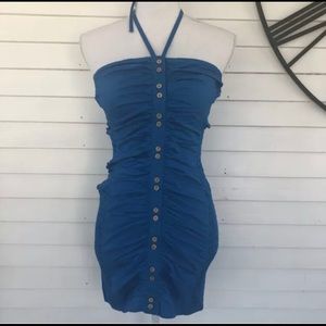 FREE PEOPLE Bali Babe Ruched Smocked Mini Dress